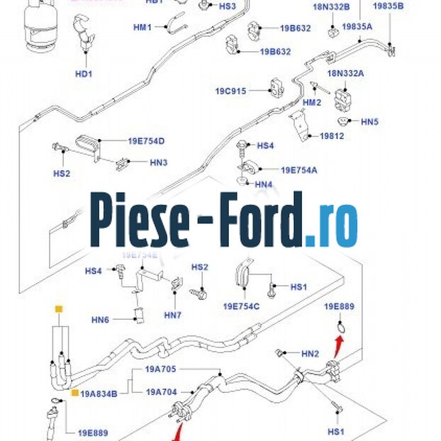 Conducta AC pentru sistem climatizare habitaclu pasager Ford Transit 2006-2014 2.2 TDCi RWD 100 cai diesel