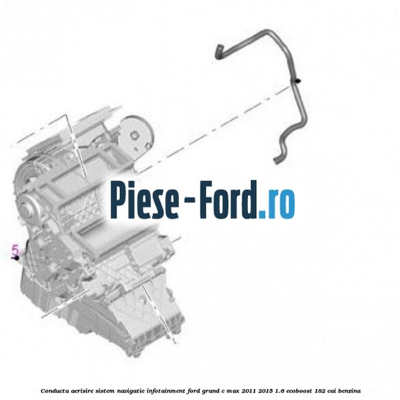 Conducta aerisire sistem navigatie infotainment Ford Grand C-Max 2011-2015 1.6 EcoBoost 182 cai benzina