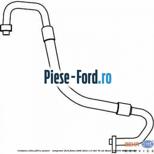 Conducta clima filru uscator compresor Ford Fiesta 2008-2012 1.6 TDCi 75 cai diesel