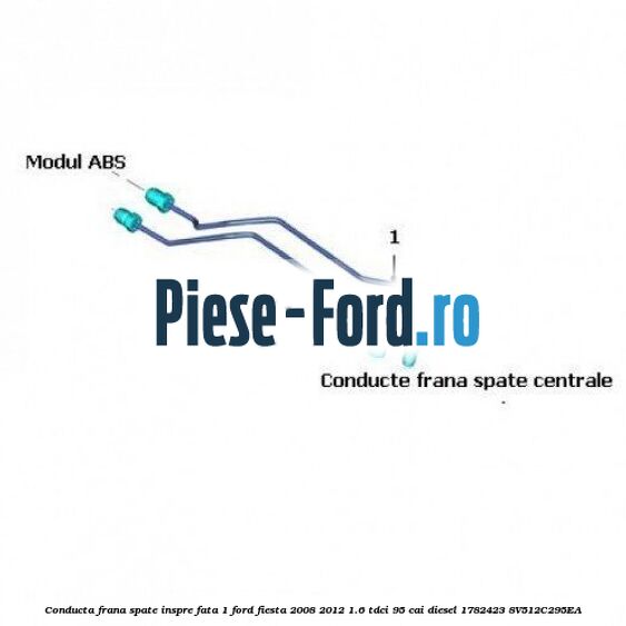 Conducta frana spate inspre fata Ford Fiesta 2008-2012 1.6 TDCi 95 cai diesel