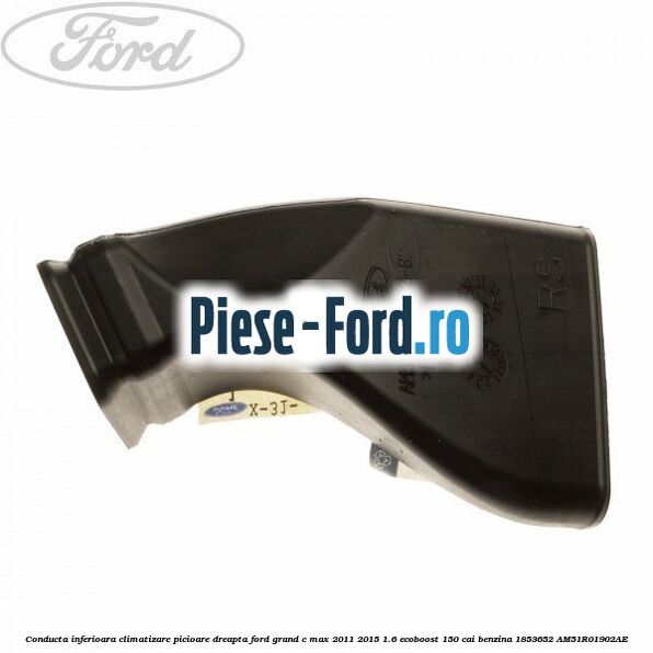 Conducta inferioara climatizare picioare dreapta Ford Grand C-Max 2011-2015 1.6 EcoBoost 150 cai benzina