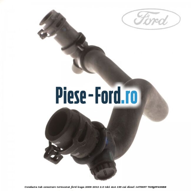 Conducta tub conectare termostat Ford Kuga 2008-2012 2.0 TDCi 4x4 136 cai diesel