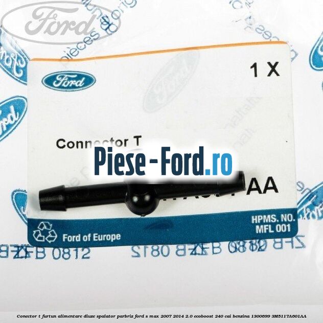 Conector T furtun alimentare diuze spalator parbriz Ford S-Max 2007-2014 2.0 EcoBoost 240 cai benzina