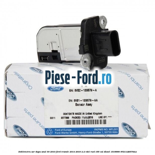 Debitmetru aer dupa anul 03/2010 Ford Transit 2014-2018 2.2 TDCi RWD 155 cai diesel #771FEE6799