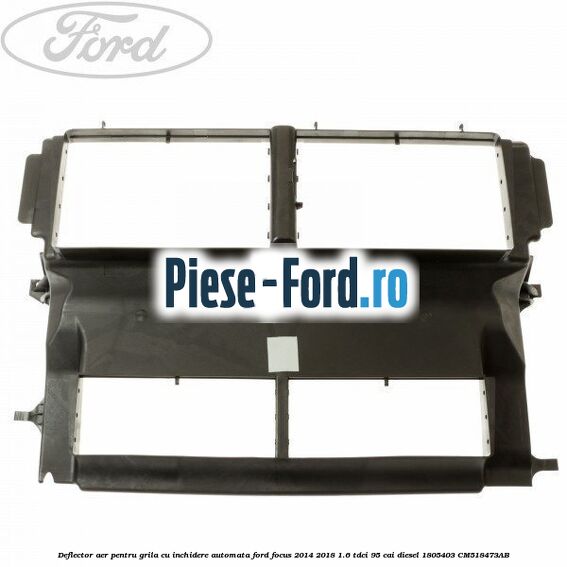 Deflector aer pentru grila cu inchidere automata Ford Focus 2014-2018 1.6 TDCi 95 cai diesel
