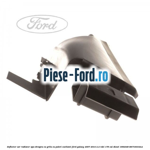 Deflector aer radiator apa dreapta cu grila cu paleti oscilanti Ford Galaxy 2007-2014 2.2 TDCi 175 cai diesel #ADBD463076