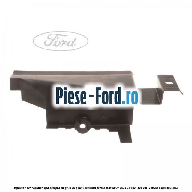 Deflector aer radiator apa dreapta cu grila cu paleti oscilanti Ford S-Max 2007-2014 1.8 TDCi 125 cai #3FE32929C5
