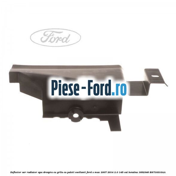Deflector aer radiator apa dreapta cu grila cu paleti oscilanti Ford S-Max 2007-2014 2.0 145 cai benzina