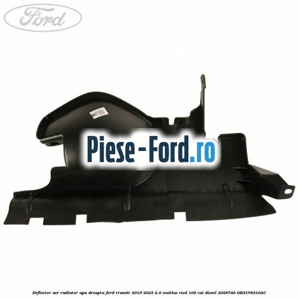 Deflector aer radiator apa dreapta Ford Transit 2019-2023 2.0 EcoBlue RWD 105 cai diesel #2A6C647C12