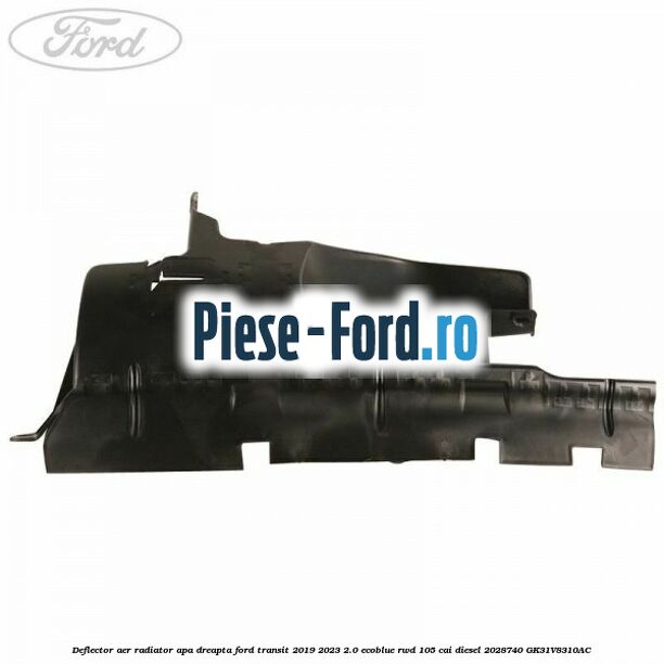 Deflector aer radiator apa dreapta Ford Transit 2019-2023 2.0 EcoBlue RWD 105 cai diesel #2A6C647C12