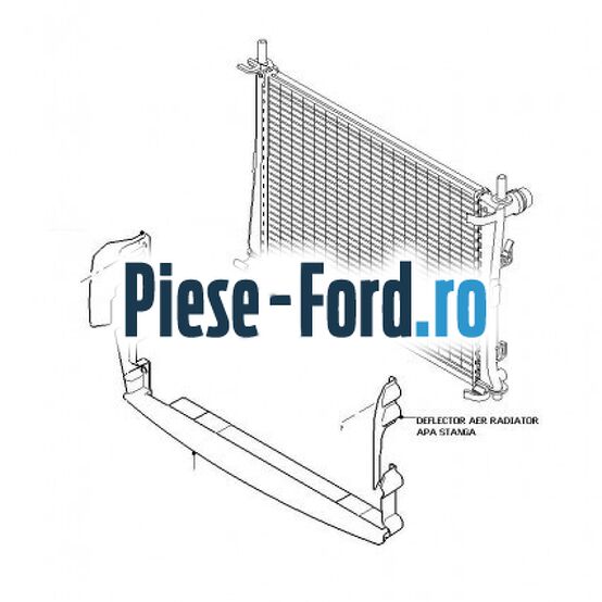 Deflector aer radiator apa stanga Ford Fiesta 2002-2005 1.25 16V 75 cai benzina #864C0CFEA6
