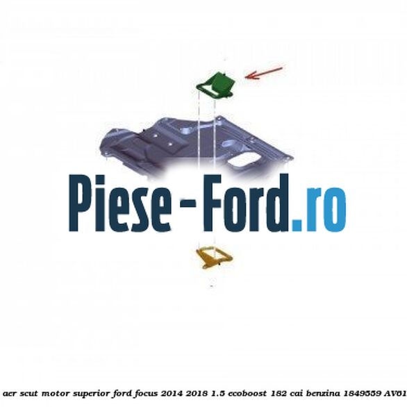 Deflector aer scut motor superior Ford Focus 2014-2018 1.5 EcoBoost 182 cai benzina