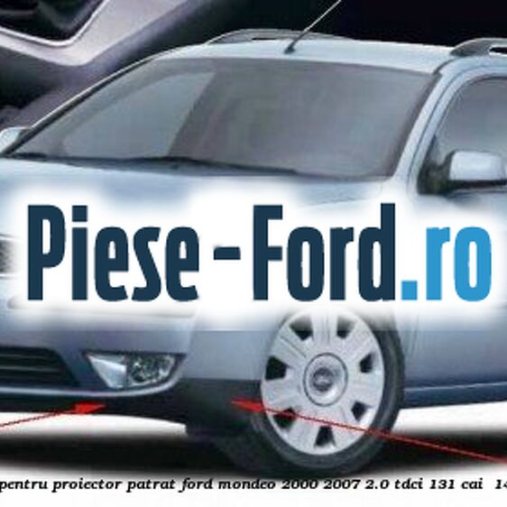 Deflector pietre negru pentru proiector patrat Ford Mondeo 2000-2007 2.0 TDCi 131 cai  #16733AAE51