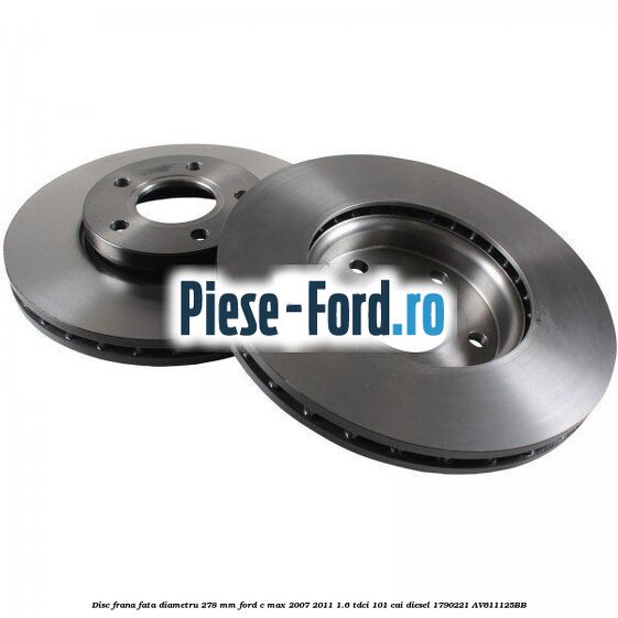 Disc frana fata diametru 278 mm Ford C-Max 2007-2011 1.6 TDCi 101 cai diesel #CD377FC2D9