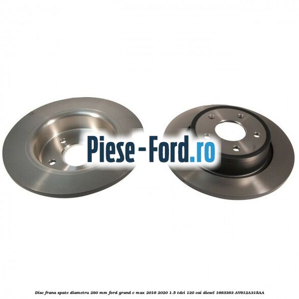 Disc frana spate diametru 280 mm Ford Grand C-Max 2016-2020 1.5 TDCi 120 cai diesel #62992DAB42