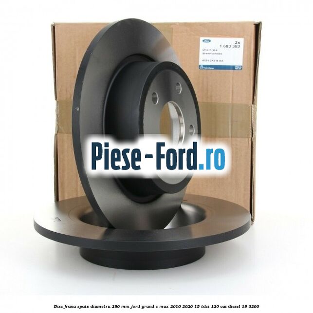 Disc frana spate diametru 280 mm Ford Grand C-Max 2016-2020 1.5 TDCi 120 cai #62992DAB42
