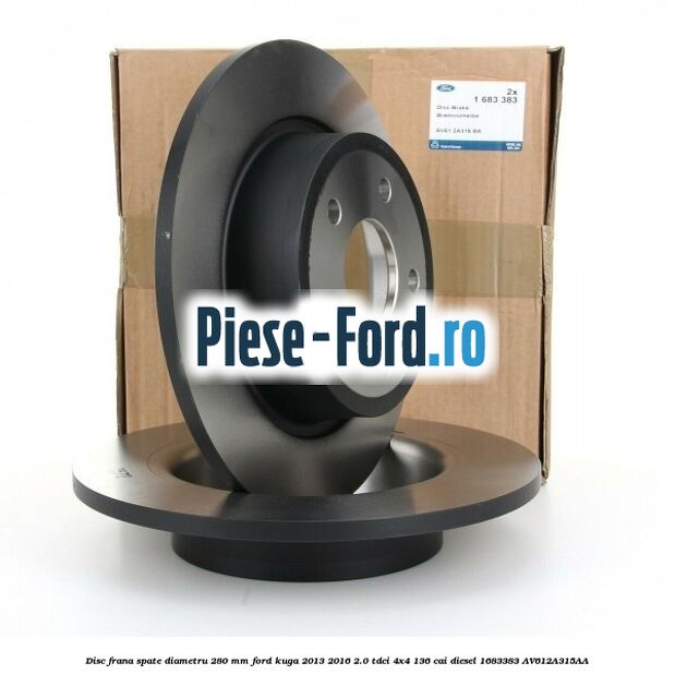 Disc frana spate diametru 280 mm Ford Kuga 2013-2016 2.0 TDCi 4x4 136 cai diesel #3C6F73840E