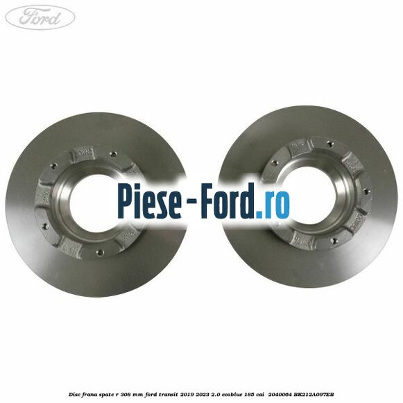 Disc frana spate R 308 mm Ford Transit 2019-2023 2.0 EcoBlue 185 cai  #3D9C701A22