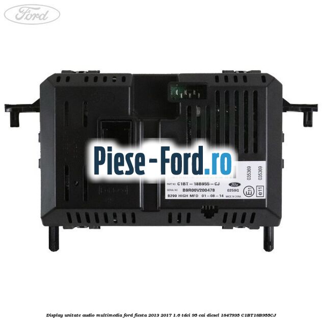Display unitate audio multimedia Ford Fiesta 2013-2017 1.6 TDCi 95 cai diesel
