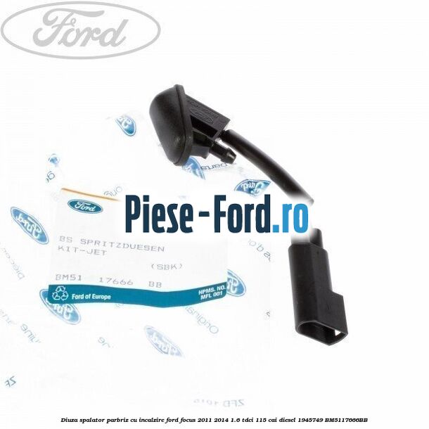 Diuza spalator parbriz cu incalzire Ford Focus 2011-2014 1.6 TDCi 115 cai diesel #3B8C54D45B