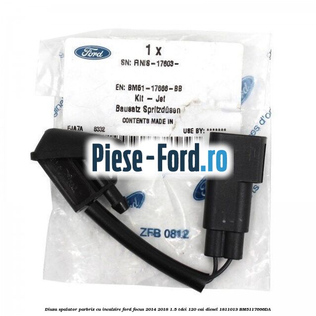 Conector L furtun alimentare diuze spalator parbriz Ford Focus 2014-2018 1.5 TDCi 120 cai diesel