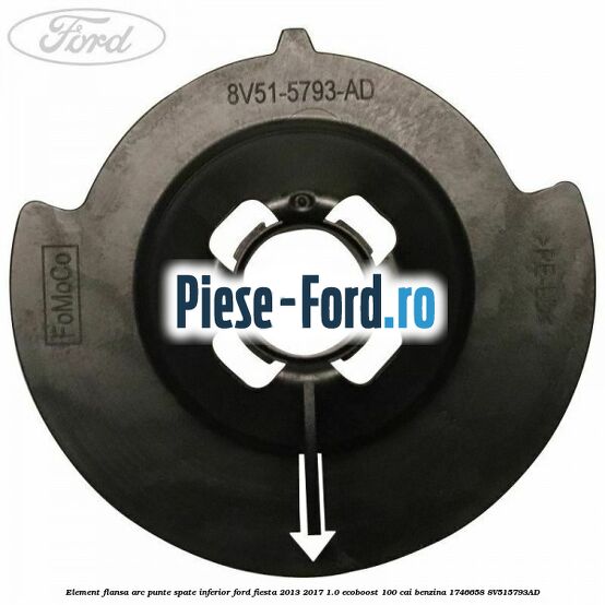 Element flansa arc punte spate inferior Ford Fiesta 2013-2017 1.0 EcoBoost 100 cai benzina
