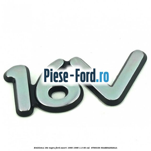Emblema 16V negru Ford Escort 1990-1995 1.3 60 cai  #64C078F379