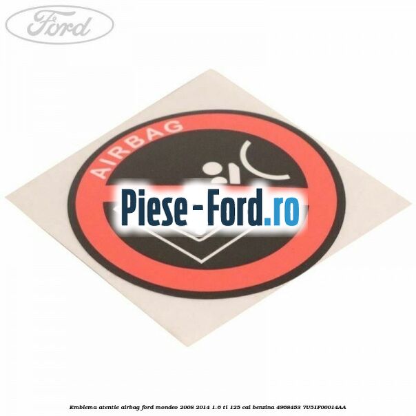 Emblema 80 KM / H Ford Mondeo 2008-2014 1.6 Ti 125 cai benzina