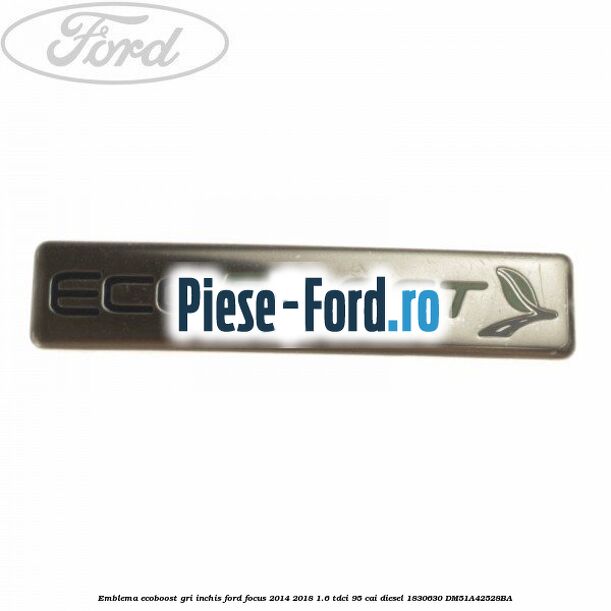 Emblema EcoBoost gri deschis Ford Focus 2014-2018 1.6 TDCi 95 cai diesel