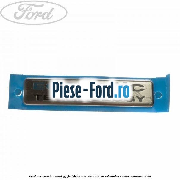 Emblema Ecoboost gri inchis Ford Fiesta 2008-2012 1.25 82 cai benzina