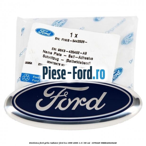 Emblema Ford grila radiator Ford Ka 1996-2008 1.3 i 60 cai  #C0C1C7EFF6