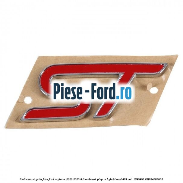 Emblema ST, grila fata Ford Explorer 2020-2023 3.0 EcoBoost Plug-in Hybrid AWD 457 cai  #72ACEFE778