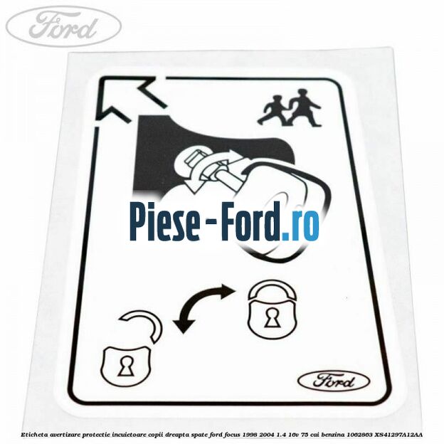 Eticheta avertizare electroventilator Ford Focus 1998-2004 1.4 16V 75 cai benzina