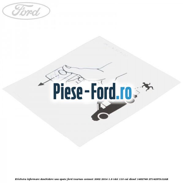 Eticheta informare deschidere usa spate Ford Tourneo Connect 2002-2014 1.8 TDCi 110 cai diesel