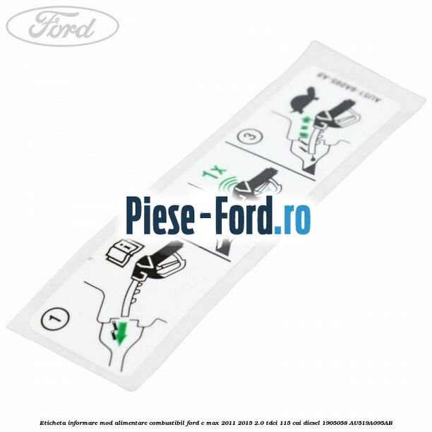 Eticheta informare mod alimentare combustibil Ford C-Max 2011-2015 2.0 TDCi 115 cai diesel