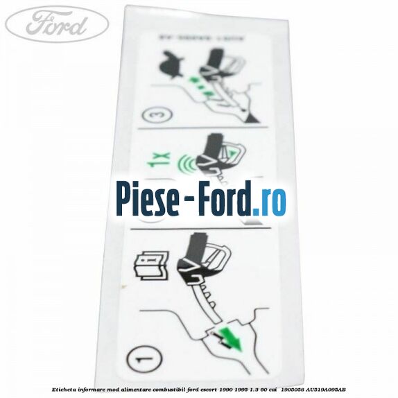 Eticheta informare mod alimentare combustibil Ford Escort 1990-1995 1.3 60 cai  #FE0D9964E9