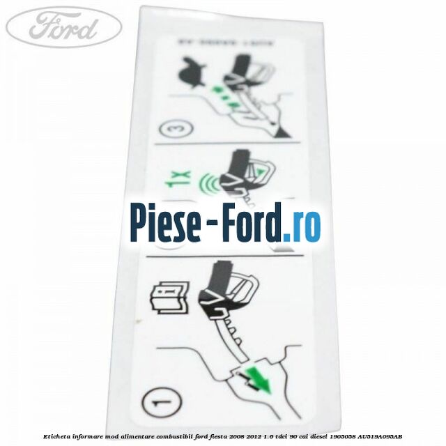 Eticheta informare mod alimentare combustibil Ford Fiesta 2008-2012 1.6 TDCi 90 cai diesel #AE3995F446
