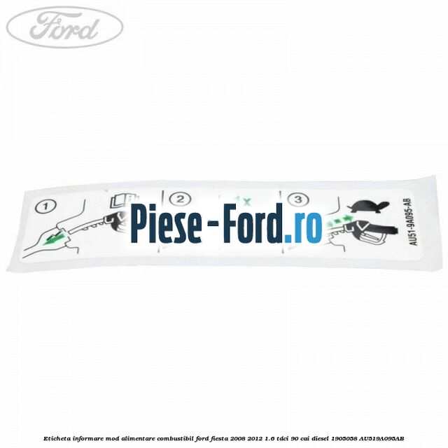 Eticheta informare mod alimentare combustibil Ford Fiesta 2008-2012 1.6 TDCi 90 cai diesel #AE3995F446