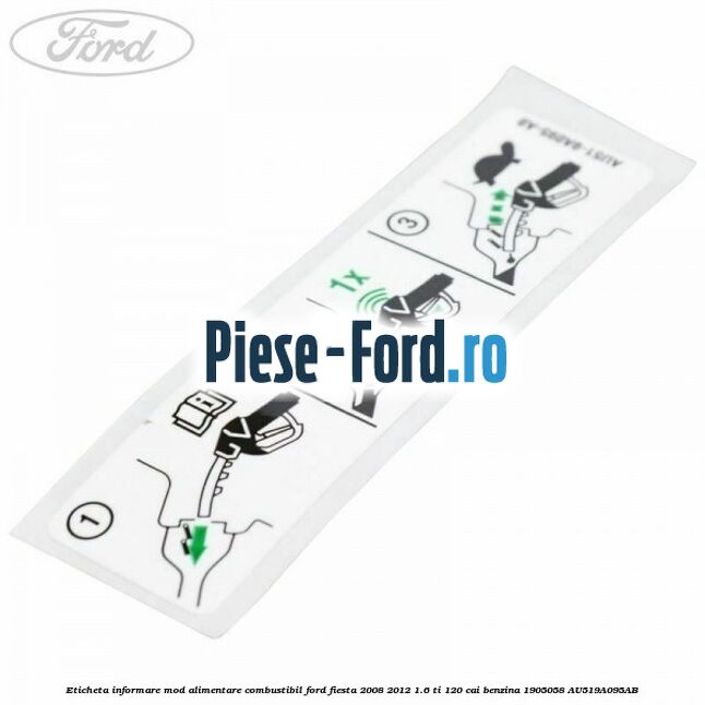 Eticheta informare mod alimentare combustibil Ford Fiesta 2008-2012 1.6 Ti 120 cai benzina