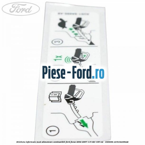 Eticheta informare mod alimentare combustibil Ford Focus 2004-2007 1.6 TDCi 109 cai  #0E6E396A15