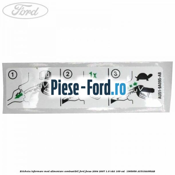 Eticheta informare mod alimentare combustibil Ford Focus 2004-2007 1.6 TDCi 109 cai  #0E6E396A15