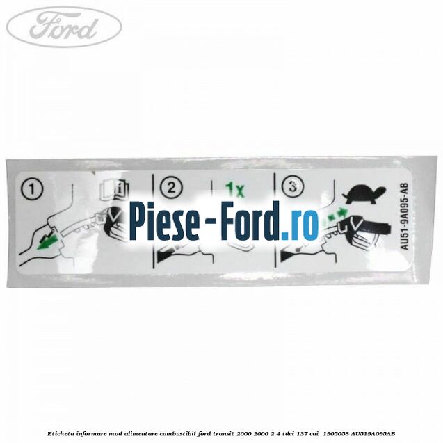 Eticheta informare mod alimentare combustibil Ford Transit 2000-2006 2.4 TDCi 137 cai  #88A9CD2BCB