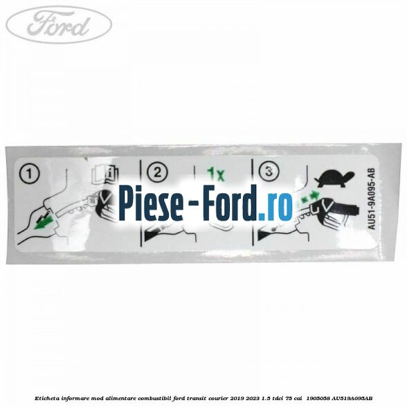Eticheta informare mod alimentare combustibil Ford Transit Courier 2019-2023 1.5 TDCi 75 cai  #2C24C3E215