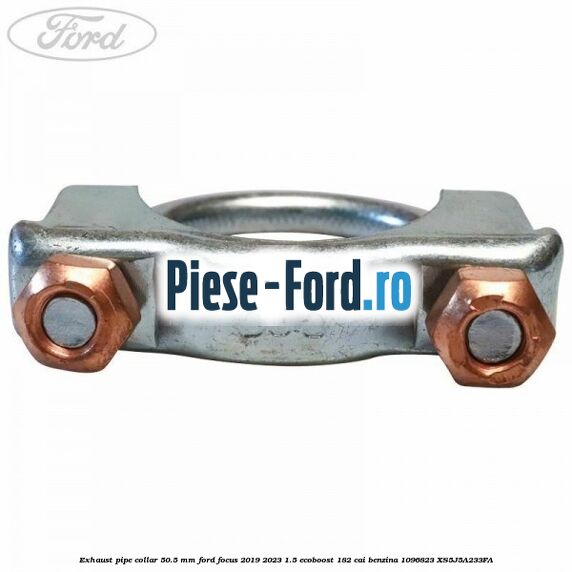 Exhaust pipe collar 50.5 MM Ford Focus 2019-2023 1.5 EcoBoost 182 cai benzina #15E48C8ABA