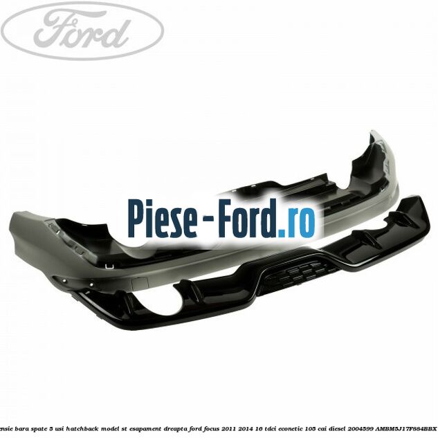 Extensie bara spate 5 usi hatchback, model ST esapament dreapta Ford Focus 2011-2014 1.6 TDCi ECOnetic 105 cai #143594C6E4
