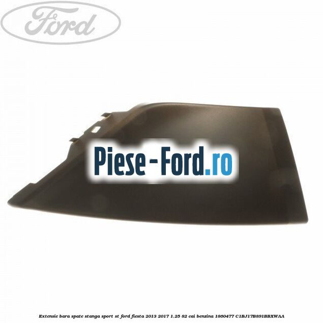 Extensie bara spate model 3 RS cu gaura senzor Ford Fiesta 2013-2017 1.25 82 cai benzina