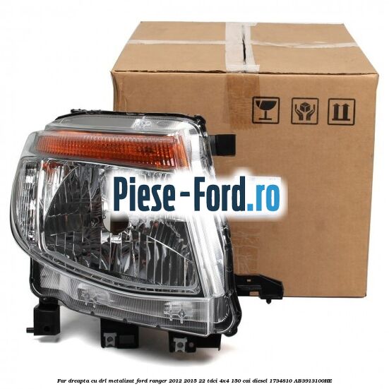 Far dreapta cu DRL metalizat Ford Ranger 2012-2015 2.2 TDCi 4x4 150 cai #08E25A0F7A