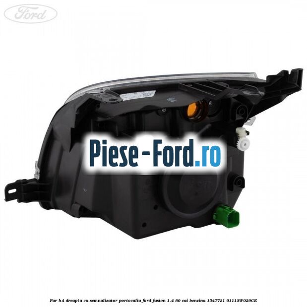 Far H4 dreapta cu semnalizator portocaliu Ford Fusion 1.4 80 cai benzina #D2876F5B0F