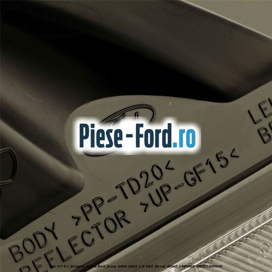 Far H7/H1 dreapta negru Ford Focus 2004-2007 1.6 TDCi 90 cai diesel #5FE6355462