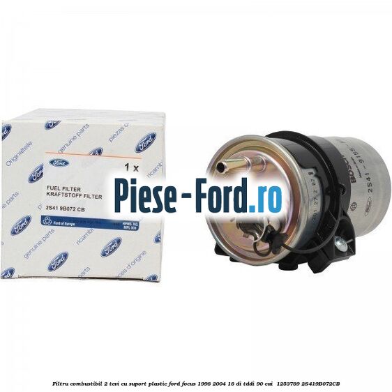 Filtru combustibil 2 tevi cu suport plastic Ford Focus 1998-2004 1.8 DI/TDDi 90 cai #0D9B8FEB54